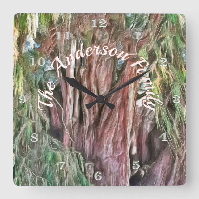 Tree of Tule Oaxaca Family OAX1 Square Wall Clock (Front)