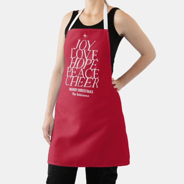 Tree of Words Christmas Holiday Season Apron (Insitu)