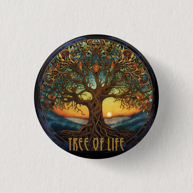 Tree ofLife,artnouveau-inspired,gift-for her 1 Inch Round Button (Front)