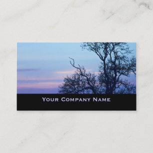 Tree on a pastel sky Silhouette Business Cards