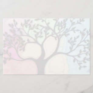Tree on Vellum over watercolor - Digitized Stationery