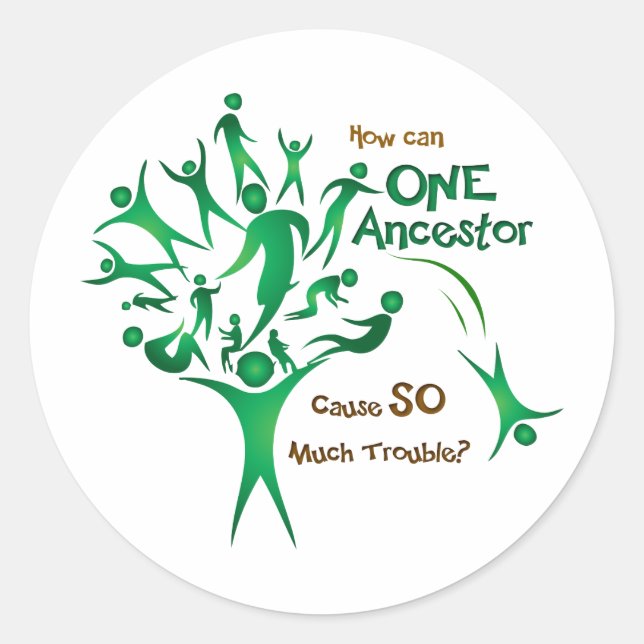 Tree One Ancestor Classic Round Sticker (Front)