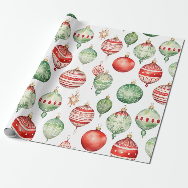 Tree Ornament Wrapping Paper! Wrapping Paper (Unrolled)