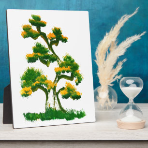Tree Painting by Elephant Plaque