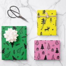 Tree Pattern Christmas Wrapping Papers