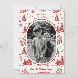 Tree Pattern Photo Christmas Card