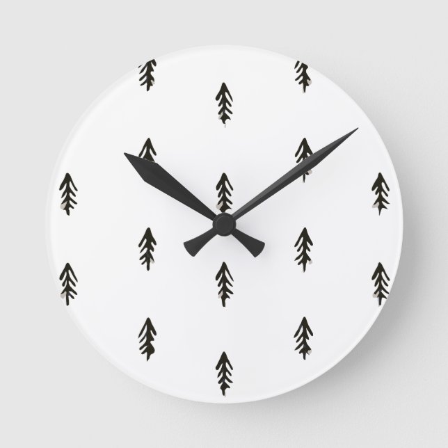 Tree pattern round clock (Front)