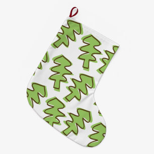 tree patterned large christmas stocking