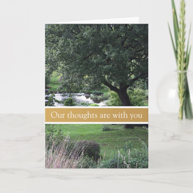 Tree Peaceful Garden Condolences Sympathy Card (Front)