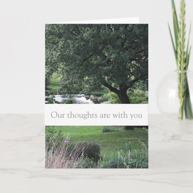 Tree Peaceful Garden Sympathy Condolences Card (Front)