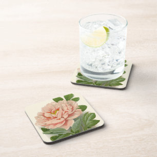 Tree Peony – Elegant Vintage Botanical Design Coaster