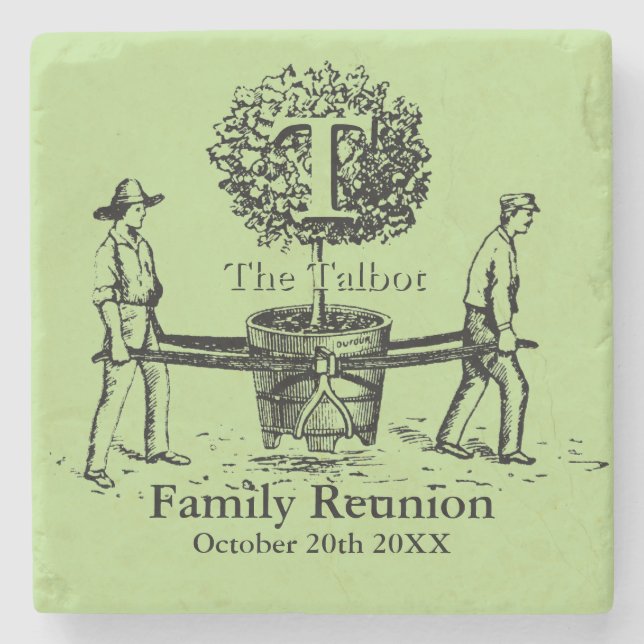 Tree Personalized Family Reunion Marble Coaster (Front)