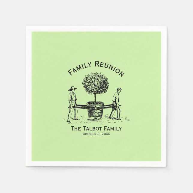 Tree Personalized Family Reunion Paper Napkin 2 (Front)