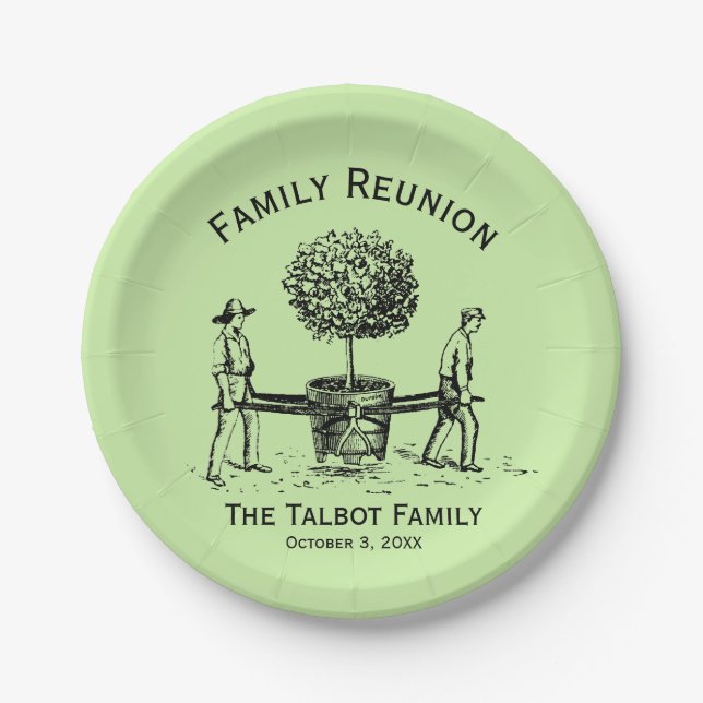 Tree Personalized Family Reunion Paper Plates (Front)