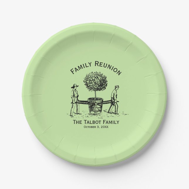 Tree Personalized Family Reunion Paper Plates 2 (Front)
