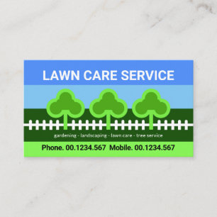 Tree Picket Fence Lawn Landscape Care Business Card