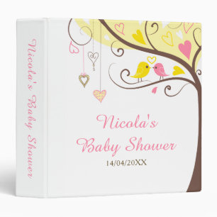 Tree Pink and Yellow Baby Shower Photo Album Binder