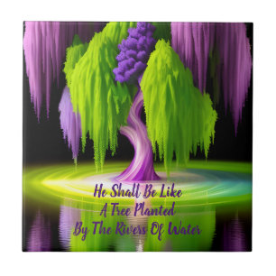 Tree Planted By Rivers of Water Bible Quote Tile