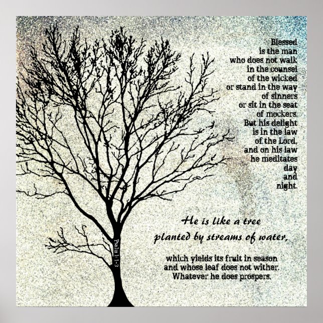 Tree Planted by Streams Scripture Poster (Front)