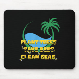 Tree Planting Bee Protection Sea Cleaning Eco Mouse Pad