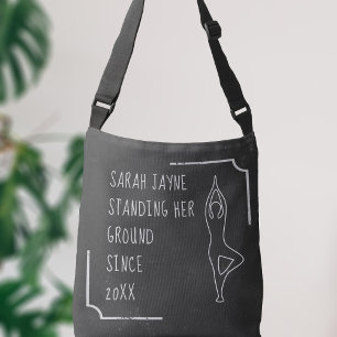 Tree Pose Chalk Outline Pre-Wedding Yoga Retreat Crossbody Bag