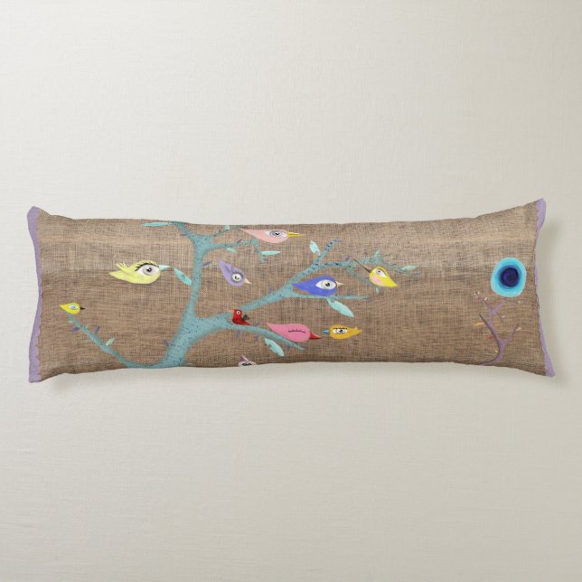Tree rainbow leafs Rupydetequila - Scalloped Body Pillow (Back)