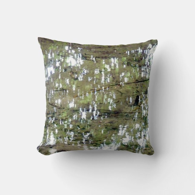 Tree Reflections In Water Throw Pillow (Front)