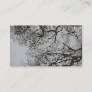 Tree Reflections & Rain in Water Photo Card