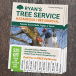 Tree Removal Service Phone Number Flyer<br><div class="desc">Traditional tree logo on dark green background with placement for your photo. Easily change colour of tree.</div>