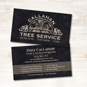 Tree Removal & Stump Grinding Services Business Card