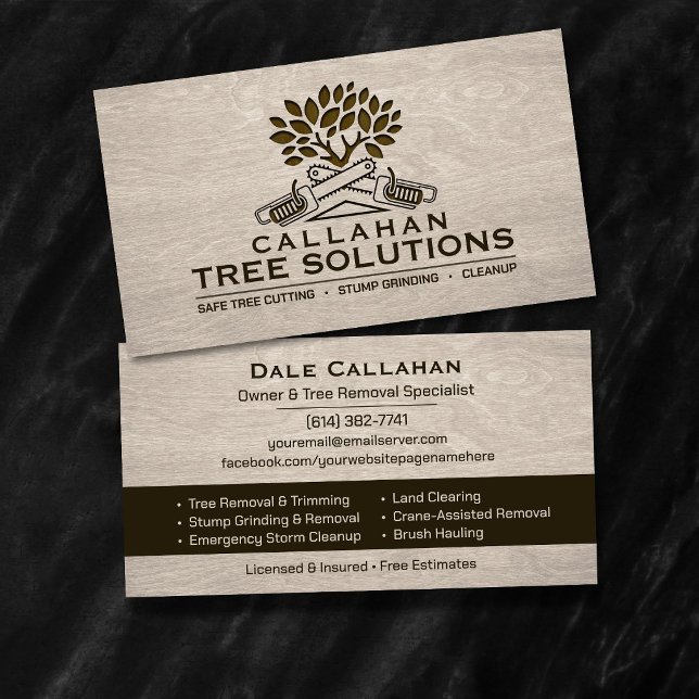 Tree Removal & Stump Grinding Services  Business Card (Creator Uploaded)