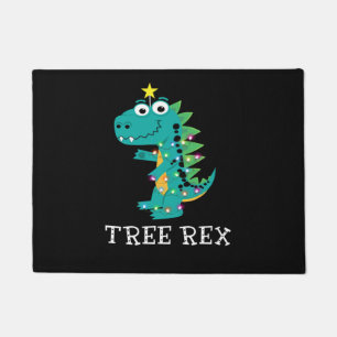 Tree Rex. Animal Pun Funny Dinosaur Christmas Paja Doormat