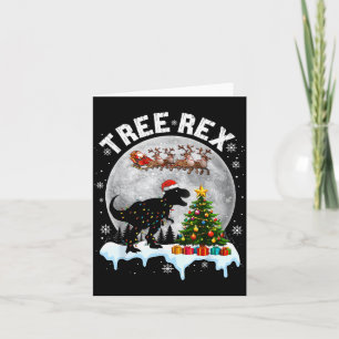Tree Rex Christmas Dinosaur T-rex Xmas Pajama Men  Card