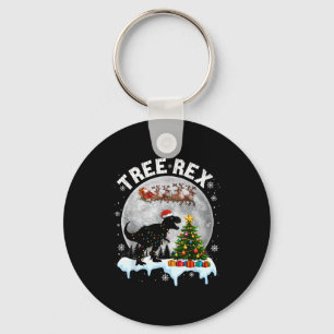 Tree Rex Christmas Dinosaur T-rex Xmas Pajama Men Keychain