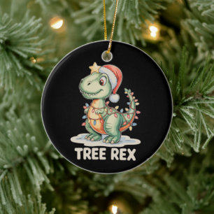 Tree Rex Christmas Dinosaur Xmas Lights T Rex Ceramic Ornament
