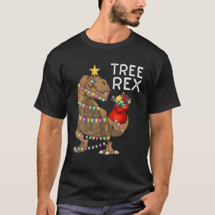 Tree Rex Christmas Dinosaur Xmas Tree Lights T-Shirt