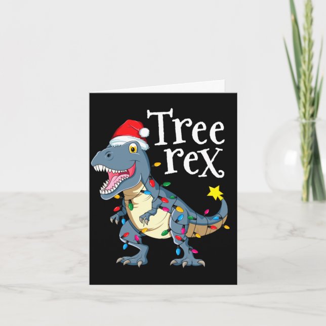 Tree rex dinosaur christmas  card (Front)