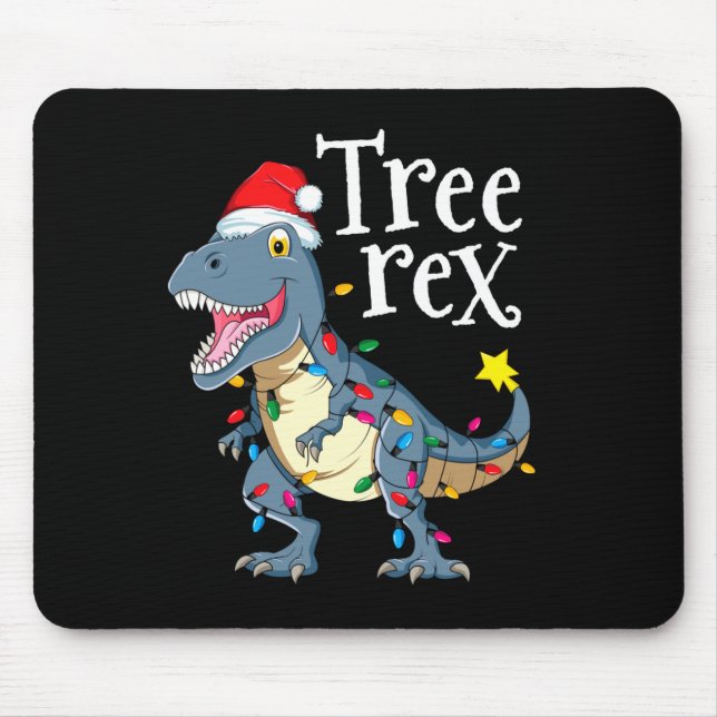 Tree rex dinosaur christmas  mouse pad (Front)