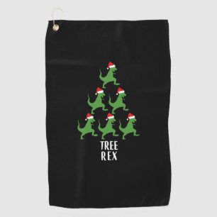 Tree Rex Dinosaur Christmas T-Rex Dino Saurus Golf Towel