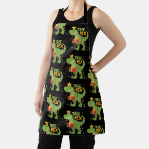 Tree Rex Dinosaur Family Christmas Group Matching  Apron