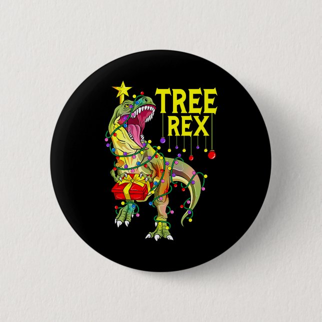 Tree Rex! Funny Christmas Paleontologist  2 Inch Round Button (Front)