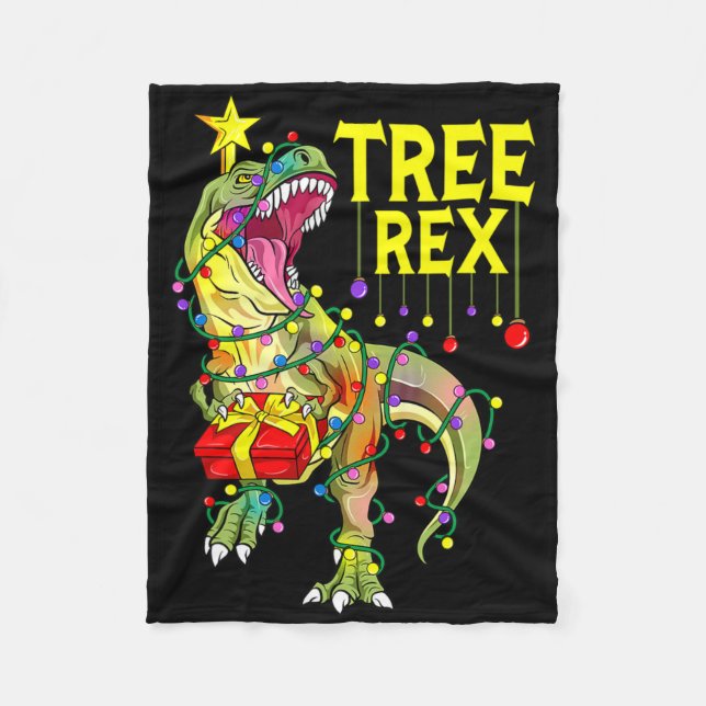Tree Rex! Funny Christmas Paleontologist  Fleece Blanket (Front)