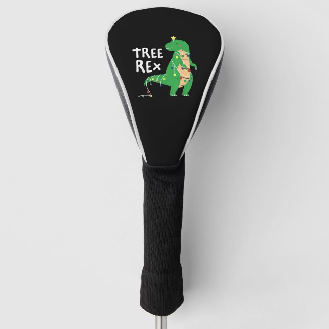 Tree Rex Funny Christmas Tyrannosaurus Rex Dinosau Golf Head Cover (Front)