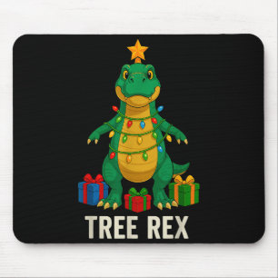 Tree Rex Funny Dinosaur Christmas Mouse Pad