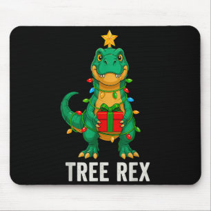 Tree Rex Funny Dinosaur Christmas Mouse Pad