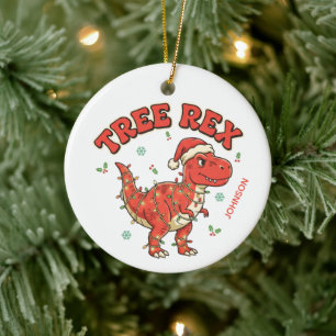 Tree Rex Funny Dinosaur Christmas Ornament Gift