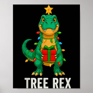 Tree Rex Funny Dinosaur Christmas  Poster