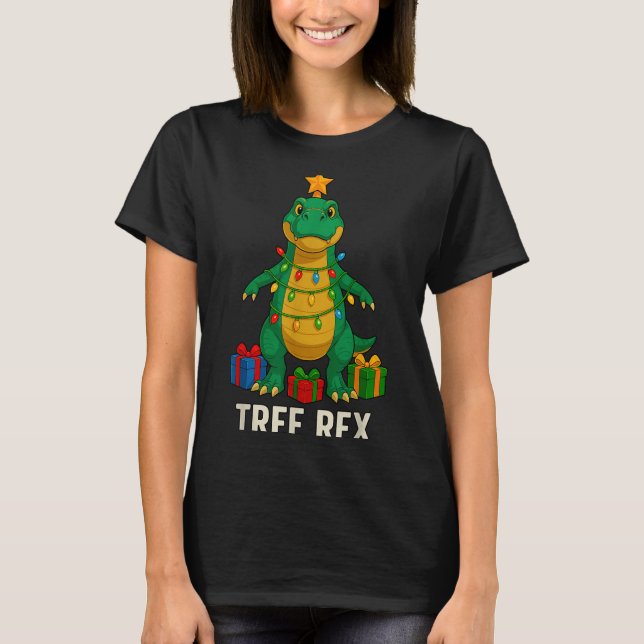 Tree Rex Funny Dinosaur Christmas  T-Shirt (Front)
