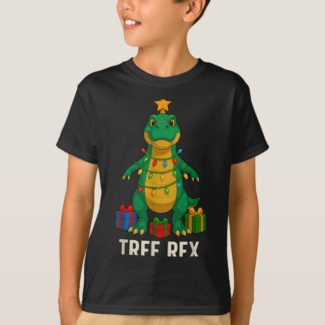 Tree Rex Funny Dinosaur Christmas  T-Shirt (Front)
