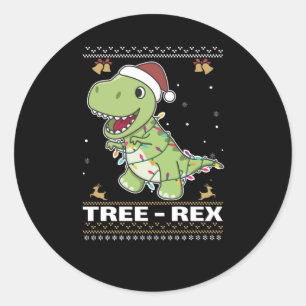 Tree-Rex Funny Dinosaur Pun T-Rex Classic Round Sticker